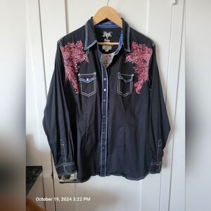 Rock 47 by Wrangler Women's Embroidered Western Shirt